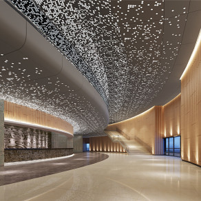 现代酒店大堂 前台 酒店接待处 大厅 酒店大厅 异形吊顶